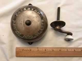 Doorbell,  Brass And Iron,  Hand Cranked,  Patented August 11,  1868,