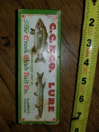 Vintage C.  C.  B.  Co.  Creek Chub Plunker Pikie Finish 3200 Fishing Lure Box Only