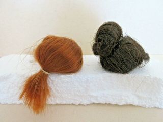 Pair Vintage Midge Wigs To Midges Wig Wardrobe Top Knot Pouf & Double Ponytail