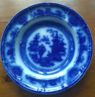 Antique Podmore Walker & Co Flow Blue Temple Soup /side Dish 10 " Pearl Stoneware