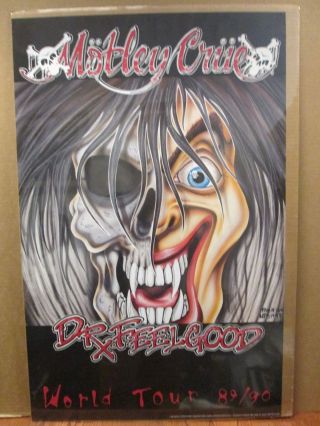 Vintage 1990 Motley Crue Rock Band Music Artist Poster 11023
