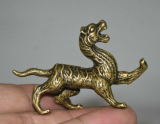 6cm Old China Bronze Copper Feng Shui Zodiac Tiger Animal Beast Sculpture