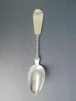 Large Antique Coin Silver Tablespoon By Thomas Perry In Westerly Rhode Island