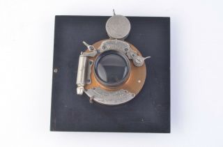 Antique Manhattan Optical Large Format Lens W/wizard Shutter,  W/board