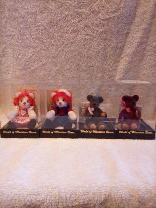 World Of Miniature Bears Set Of Four Plush Bears