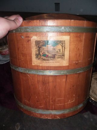 Antique Wooden Bucket Firkin Sugar Bucket (no Lid)