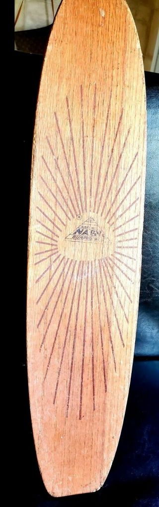Nash Sidewalk Surfboard Wood Vintage Skateboard Longboard Ray Design Wheels