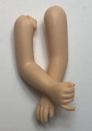 Set Of Vintage Rubber Small Doll Arms 2 1/2” Detailed Hands And Fingers