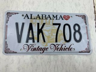 Alabama Antique Vehicle License Plate Tag