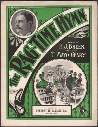 1899 Black Memorabilia Antique Sheet Music The Rag Time Hymn By T.  Mayo Geary