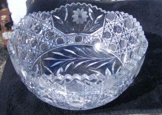 Vintage Lead Crystal Cut Glass Bowl