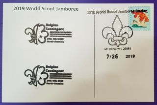 24th World Scout Jamboree 2019 / Postmark On Usps Official Postcard Belgium