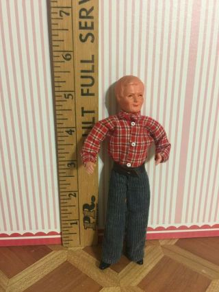 Vintage German Flexible Poseable Dollhouse Doll 5 1/2 " Tall.