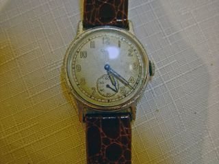 Vintage Elgin Mans Wrist Watch 15j Us Military Case Radium Dial Cal 554