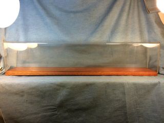 Large Vintage Display Case 30 Inch Long Plastic W/ Wood Base 7 " Tall X 4.  5 " Wide