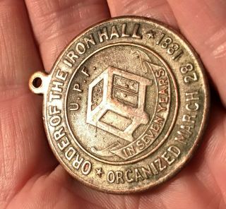 Order Of The Iron Hall Safe Medal 1881 Fraternal Pyramid Scheme Indianapolis Ind