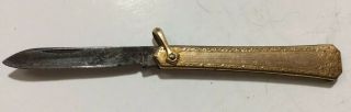 Vintage Gold Plated Folding Knife - Watch Fob