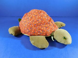 Vintage Handmade Turtle Stuffed Toy Zipper Storage