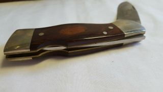 Collectible Western Single Blade Folding Pocket Knife S - 532 With Leather Sheath 5