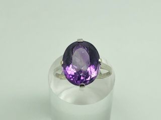 Gorgeous Antique Art Deco Sterling Silver Amethyst Cocktail Ring Size P 1/2