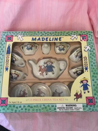 Vintage Schylling 1997 Madeline 13 Piece China Tea Set Box Has Damage