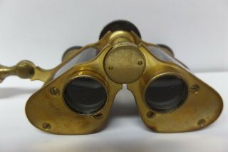 2 Antique Prismatic French Opera Glasses Binoculars - Pearl Bodies - 3 1/2x 5