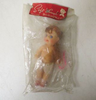 Vintage 1950s Vinyl Doll 5 " Ponytail Doll Drink And Wet