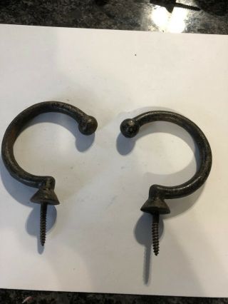 Antique Cast Iron Plated Hook For Ball Racks And Bridges/rakes 2