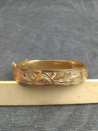 Antique Victorian Gold Filled Hinged Bangle Bracelet