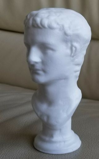 Ancient Roman Empire Emperor Caligula Antique White Marble Tone Bust Statue 2