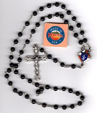 Knights Of Columbus - Black Agate Rosary