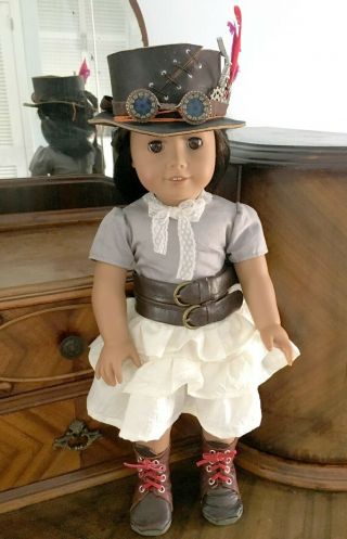 American Girl Doll - Dark Brown Hair - Custom Victorian Steampunk Accessories