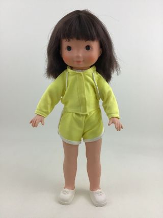 My Friend Jenny Vinyl 16 " Doll With Yellow Track Suit Vintage Fisher Price 1982