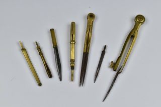French Drafting Set / Drawing Instruments 18th Century