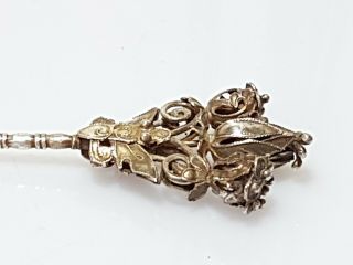 A Fine Qing Dynasty Silver Gilt Hair Pin.  A Butterfly & Lotus Flower & Pods. 8