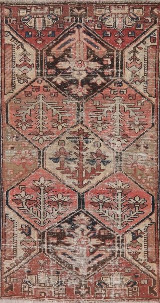 Antique Geometric Traditional Oriental Area Rug Wool Hand - Knotted 3x6 Carpet