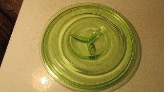 Antique Green Depression Glass Bowl Cover - 9 "