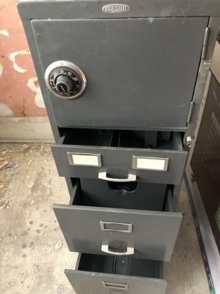Vintage Metal Filing Cabinet Cole Steel Combination Lock York Ny