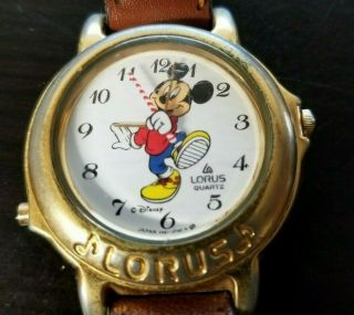 Vintage Mickey Mouse Watch By Lorus Disney V421 - 0020 - Needs Battery
