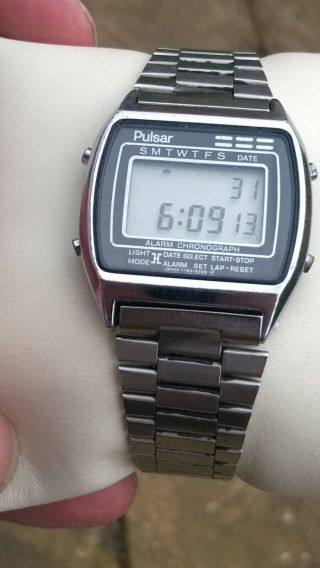 Pulsar Mens Vintage LCD Digital Alarm Chronograph Watch Y789 - 5329 3