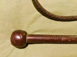 Antique SWAINE & ADENEY.  Ltd.  LONDON.  Leather Hunting/Kennel Whip. 2