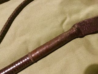 Antique SWAINE & ADENEY.  Ltd.  LONDON.  Leather Hunting/Kennel Whip. 8