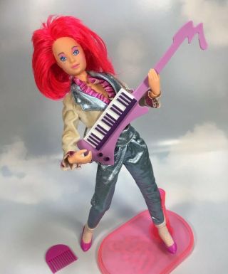 Jem And The Holograms Kimber Doll Clothes Shoes Keytar Instrument Stand Hasbro
