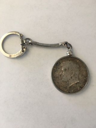 1964 President Kennedy Silver Coin Lucky Key Chain Half Dollar 90 Silver Vtg