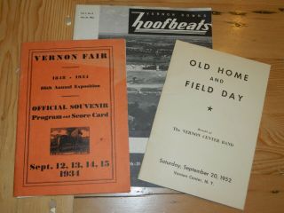 Vernon Ny Vernon Downs Hoofbeats 1954 Vernon Fair Program 1934 Field Day 1952