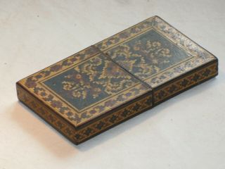 Antique Victorian Tunbridge Ware Calling Visiting Card Case Box