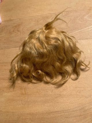 Old Blonde Wig For Antique Doll - Unknown Fibers,  But Possibly Mohair Or Mixture
