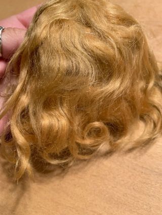 Old Blonde Wig For Antique Doll - unknown Fibers,  But possibly Mohair Or Mixture 2