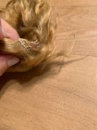 Old Blonde Wig For Antique Doll - unknown Fibers,  But possibly Mohair Or Mixture 3