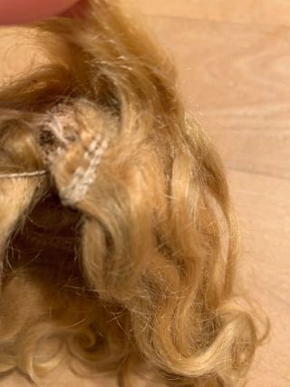 Old Blonde Wig For Antique Doll - unknown Fibers,  But possibly Mohair Or Mixture 5